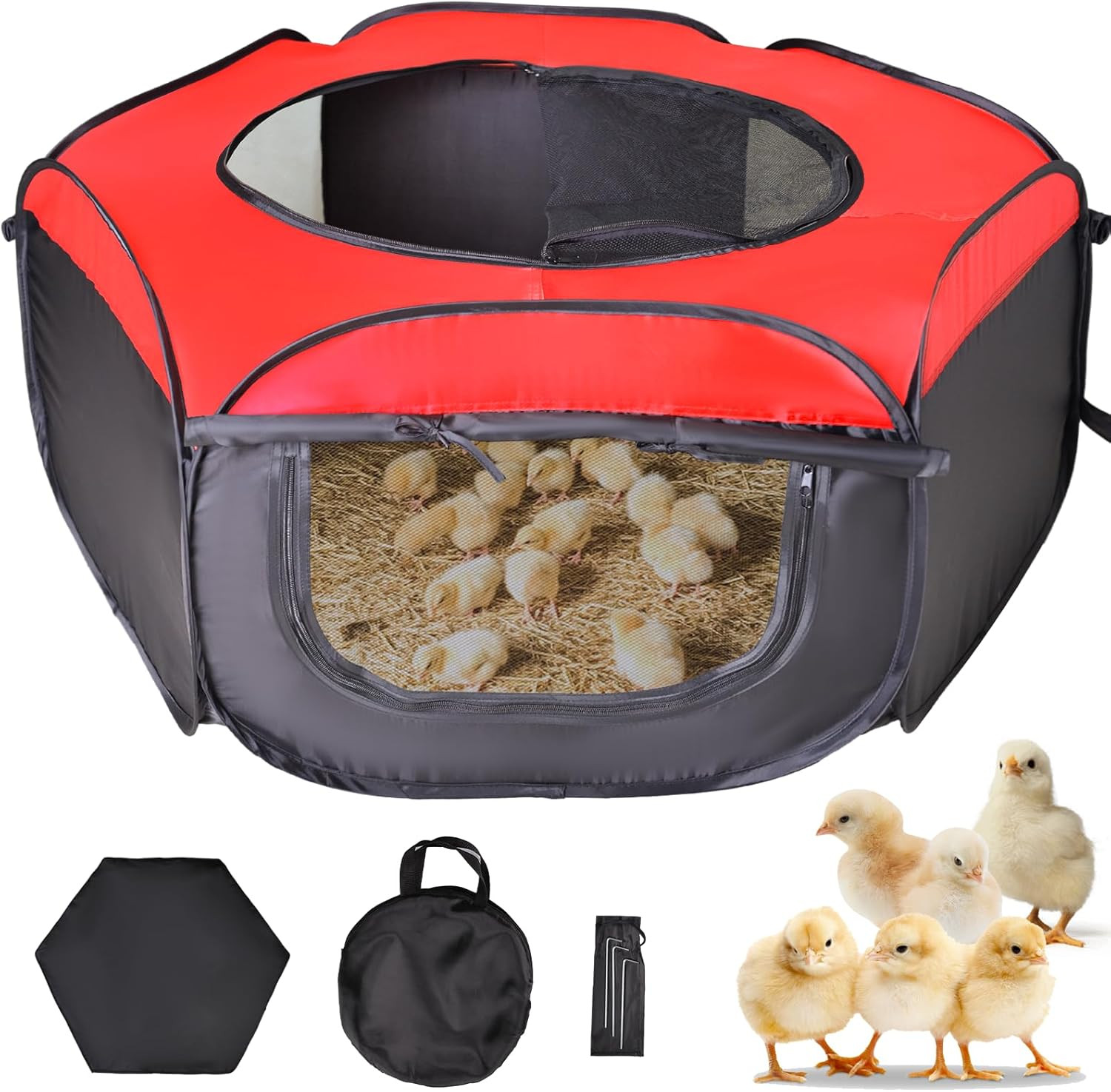 Chick Brooder Box Kit Up to 15 Chick Duck Quail Red Brooding Pen - US
