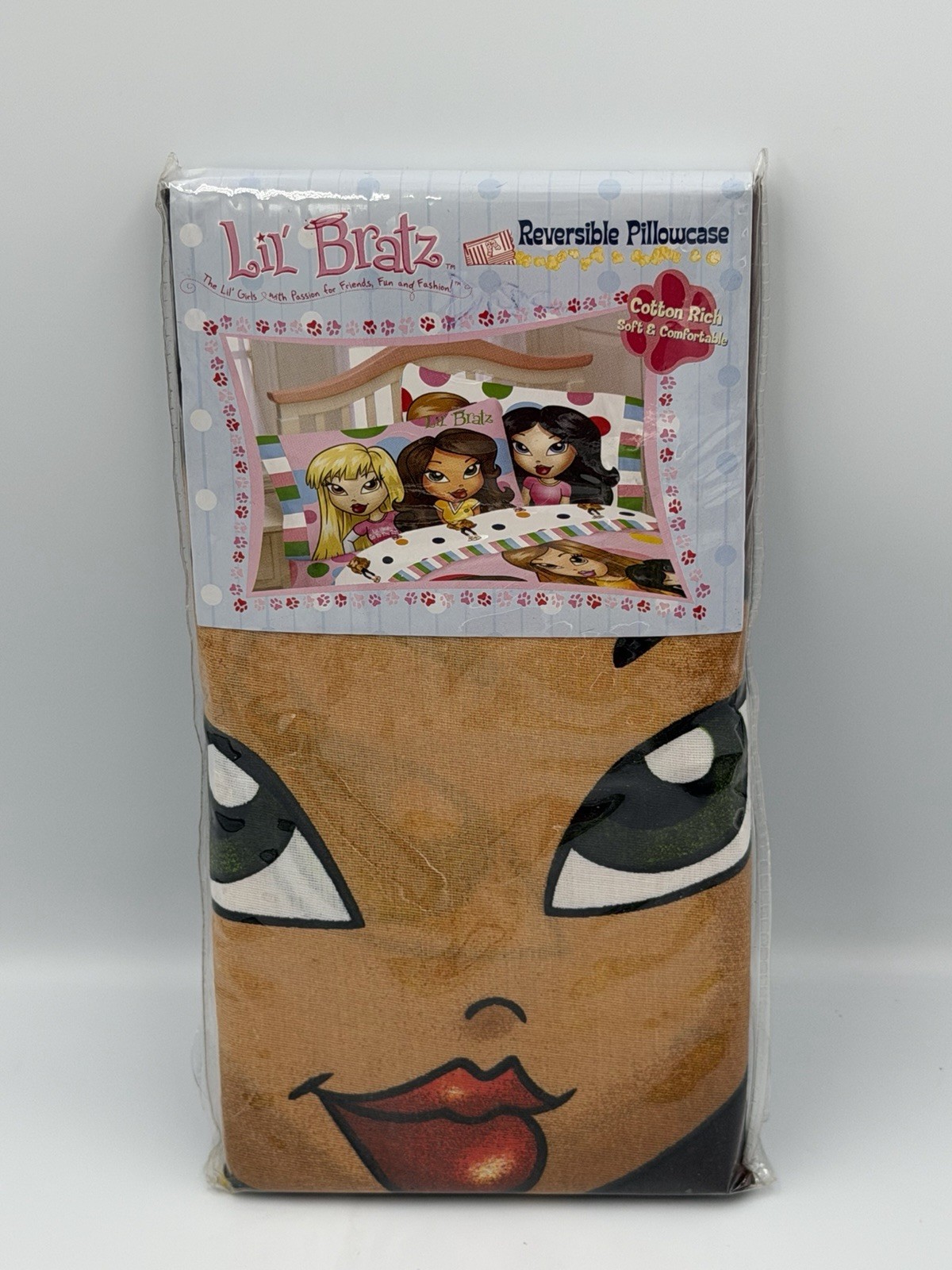 Vintage Lil Bratz Doll Reversible Pillow Case Standard 20x26  51x76 Cm 2006 New