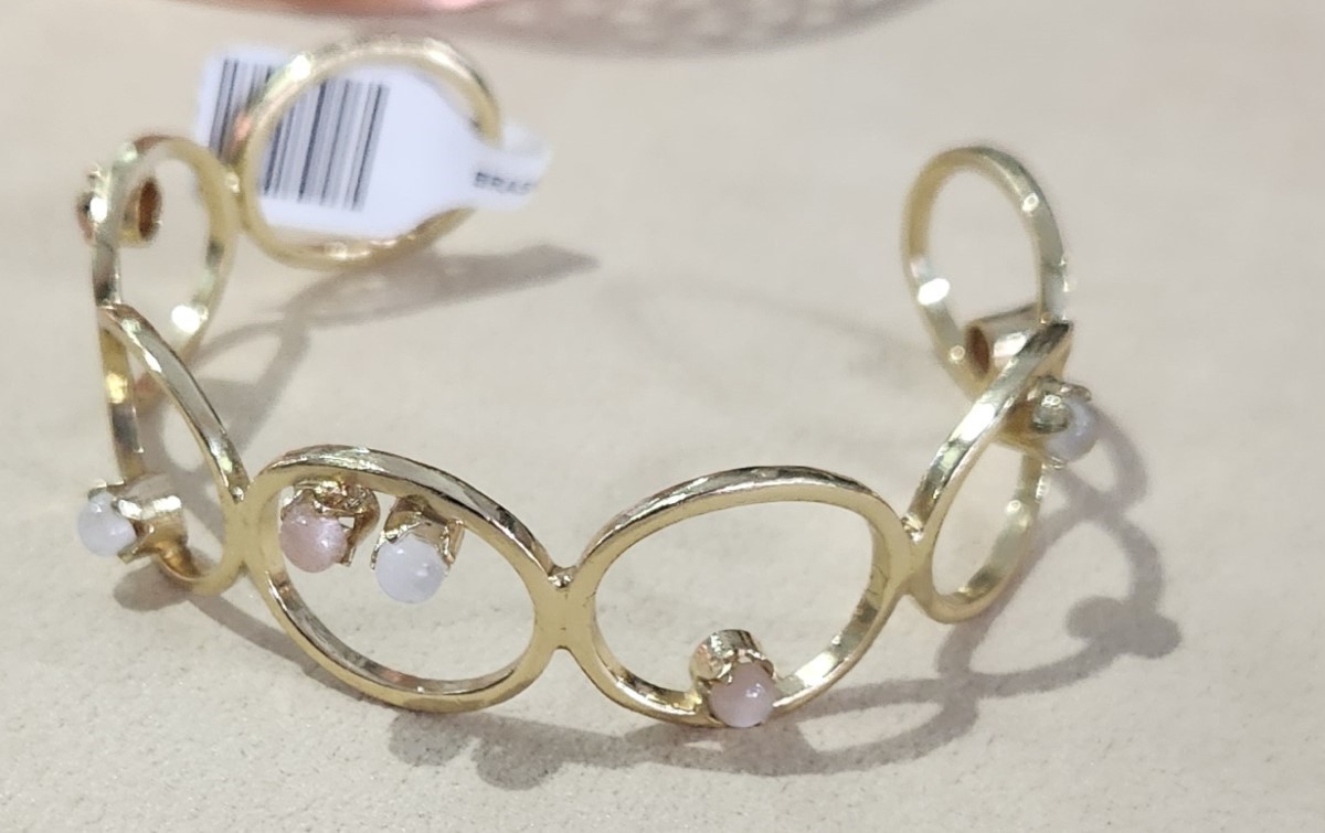 BRASS CUFF BRACELET W/ STONES (RCB1MN)
