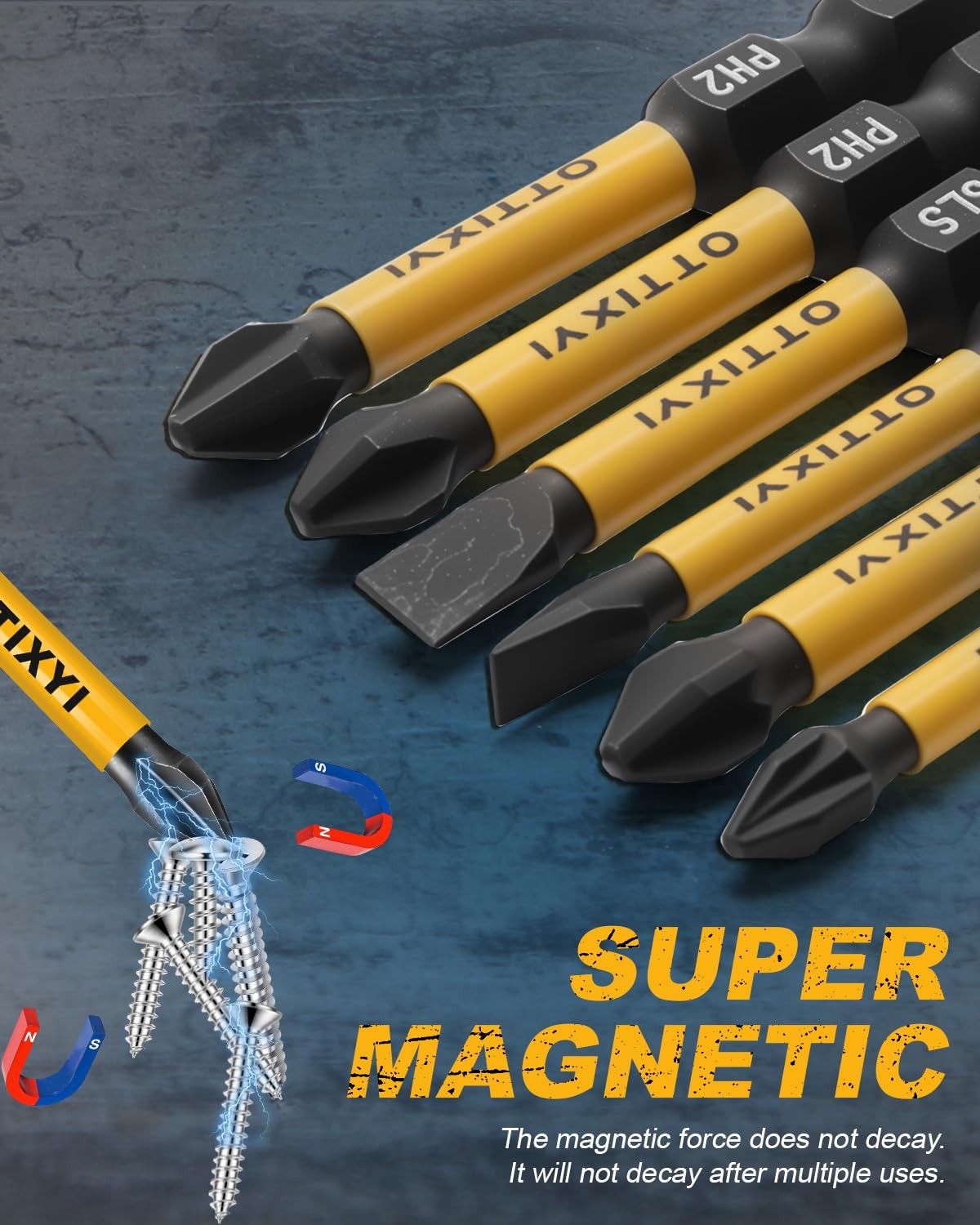 Magnetic 2" Phillips Pozidriv Slotted Screwdriver Bits Set 10PCS