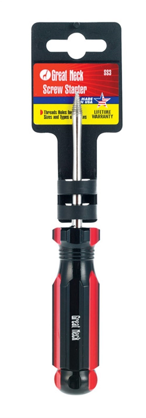 Great Neck SS3 Steel Chrome Plated Acetate Handle Screw Starter 3 L in.