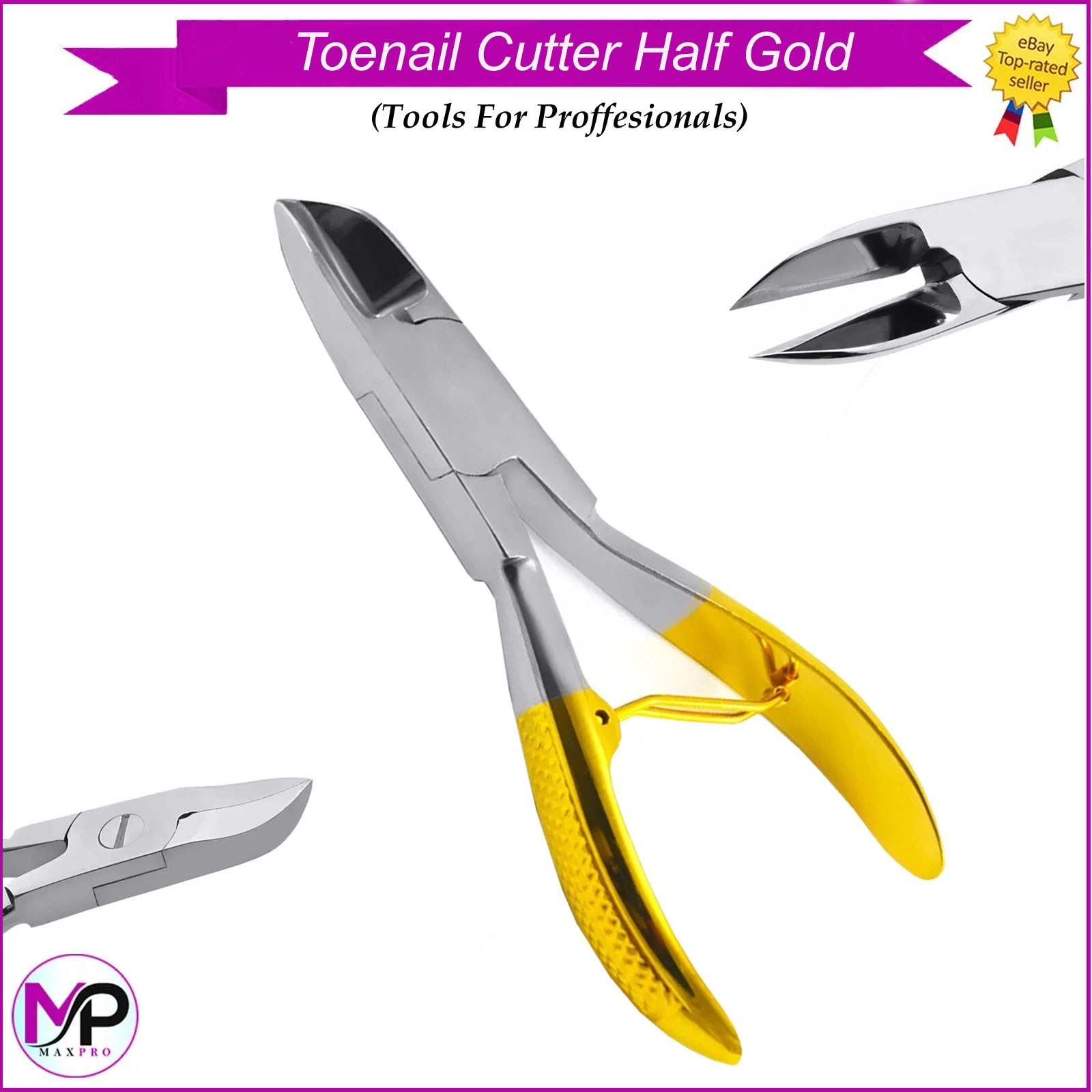 Toenail Cutter Half Gold Professional Stainless Steel Nail Nipper Gold Plated