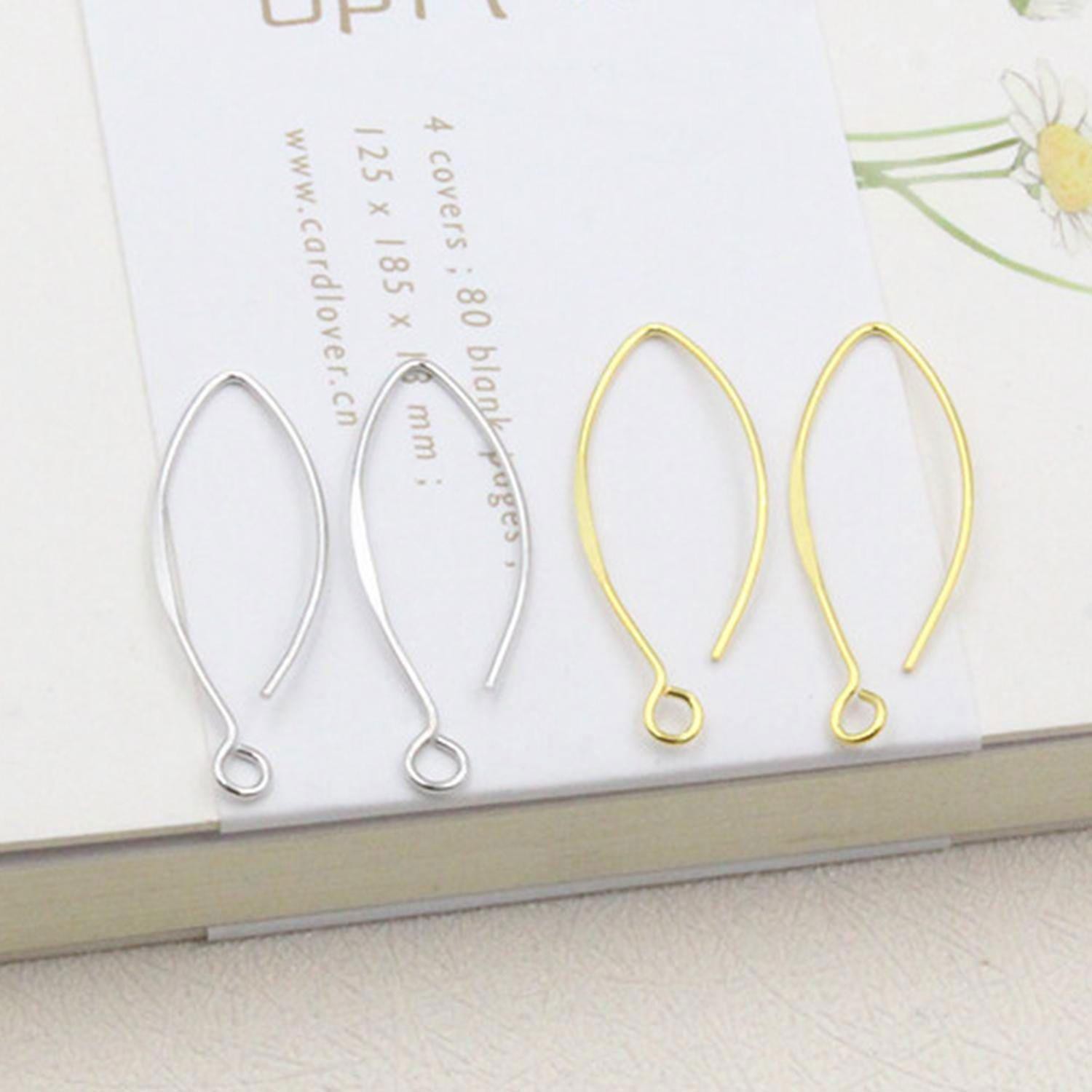 1Pair 18K Gold Plated Sterling Silver Earrings Hook, S925 Solid Silver Earrings