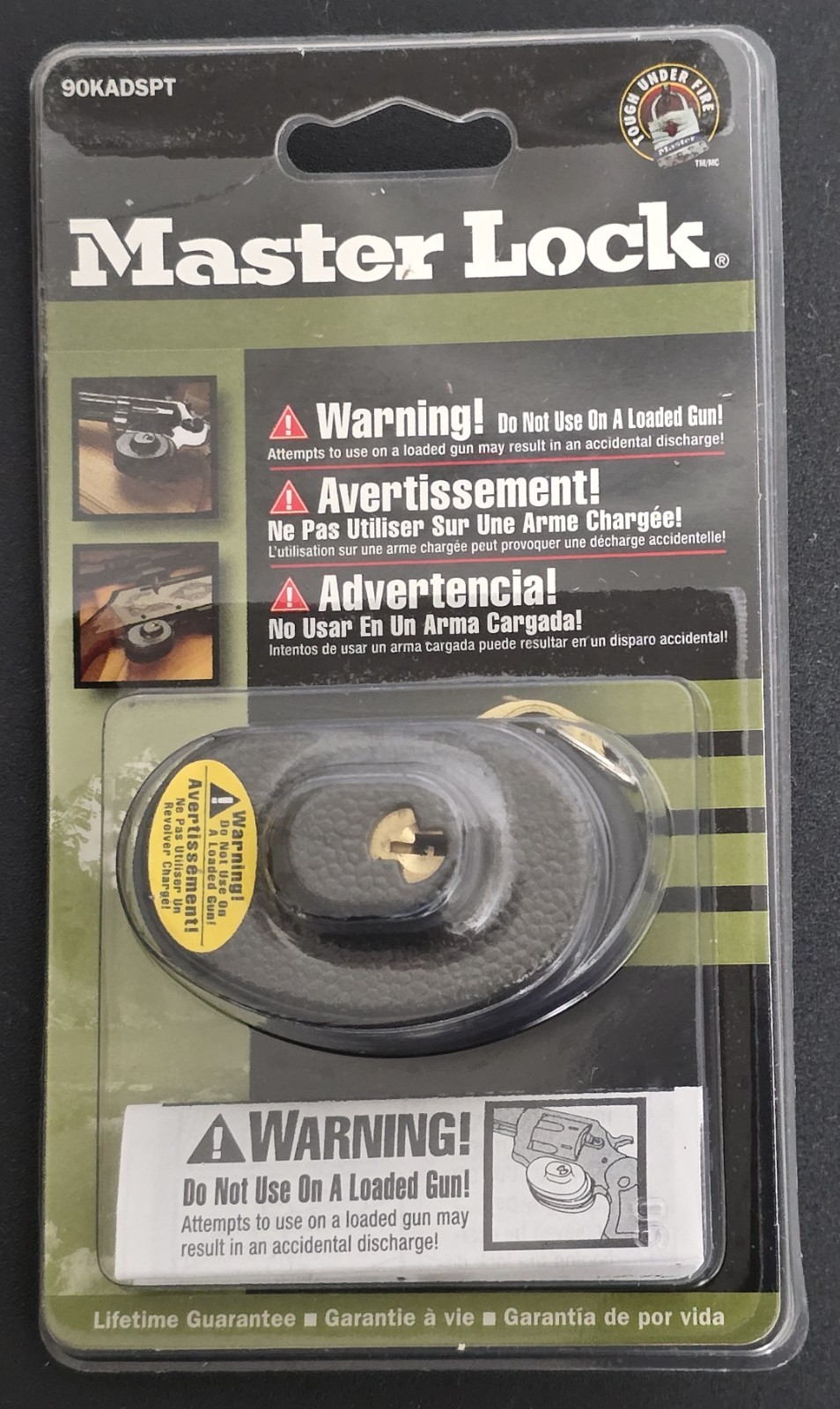 Master Lock 90KADSPT Gun Pistol Revolver Rifle Trigger Lock Only Brand New