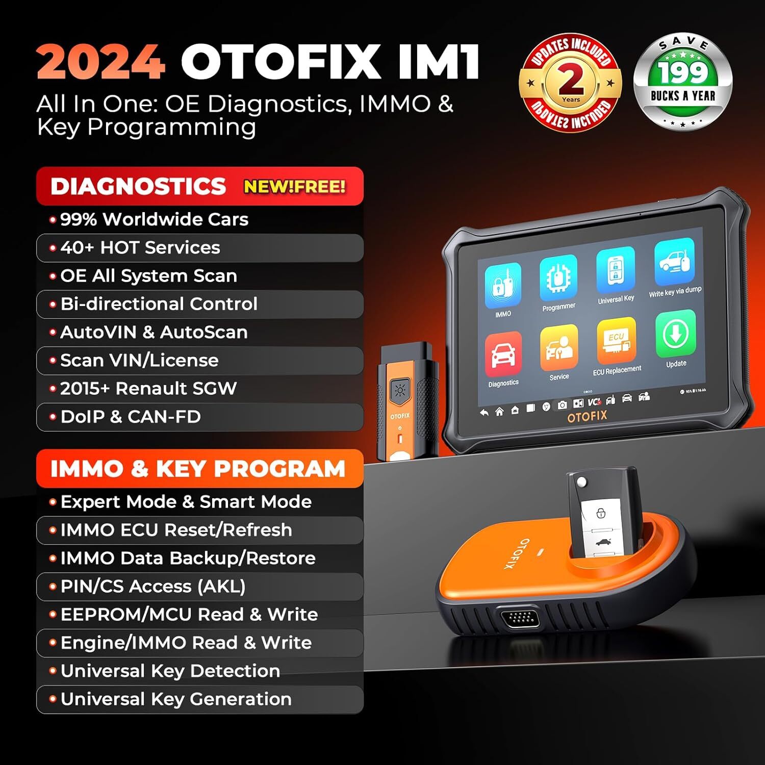 2024 OTOFIX IM1 IMMO K~EY FOB Programming All System Car Diagnostic Scanner Tool