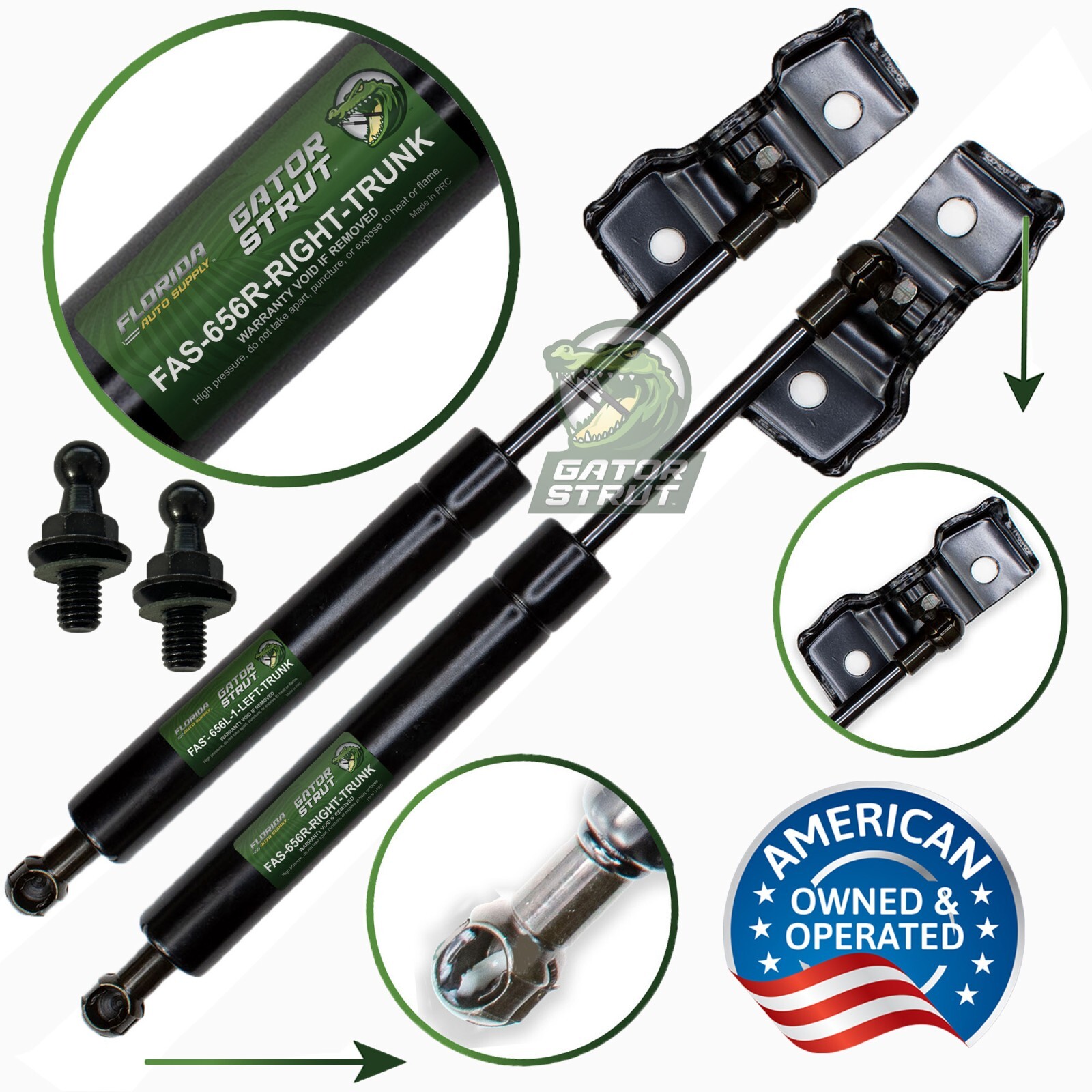 Two Trunk Lift Supports Gator Strut Shock FAS-656-L-R-2 Fits 2005-2012 Acura RL