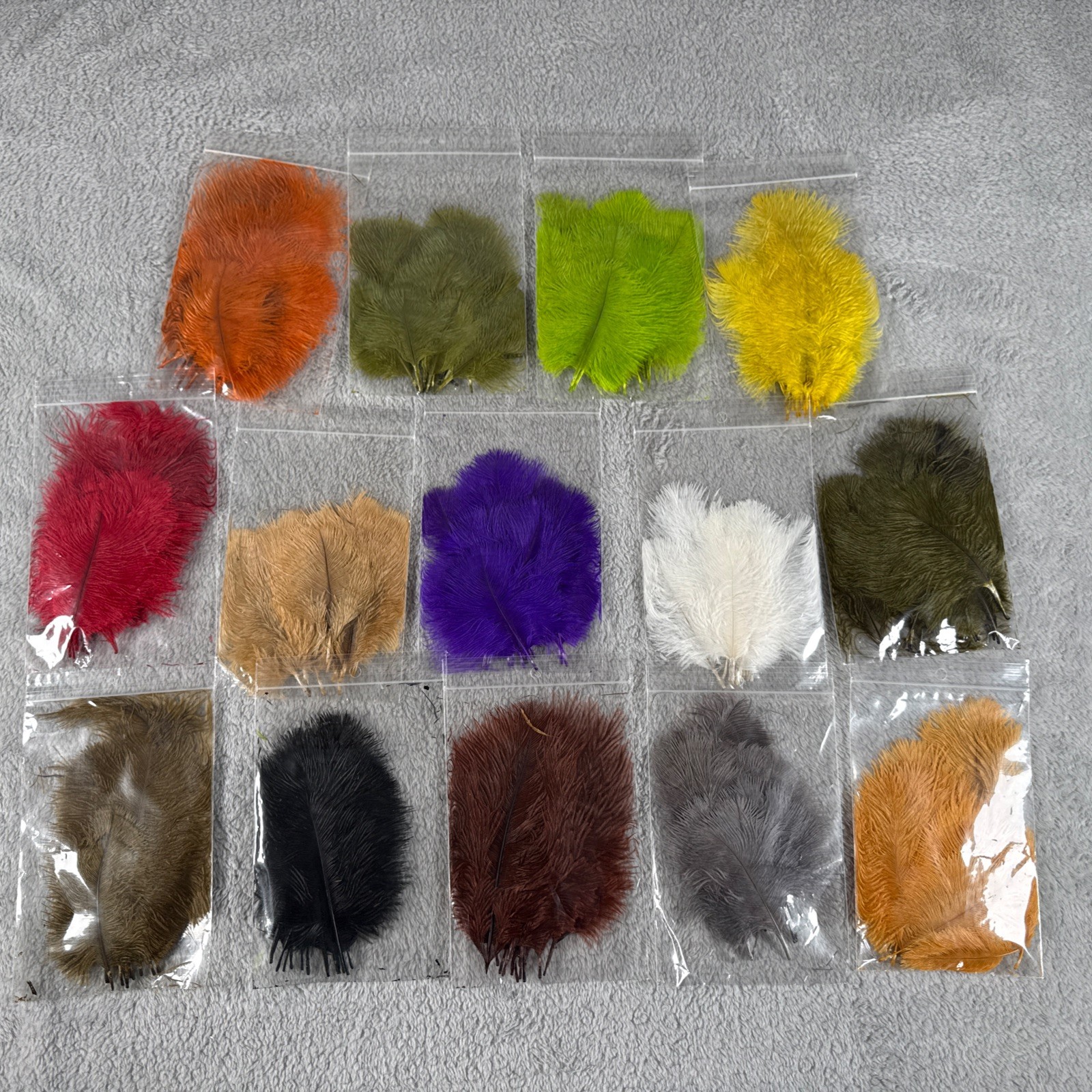 Wapsi Ostrich Marabou for Fly Tying Lot - 14 different colors