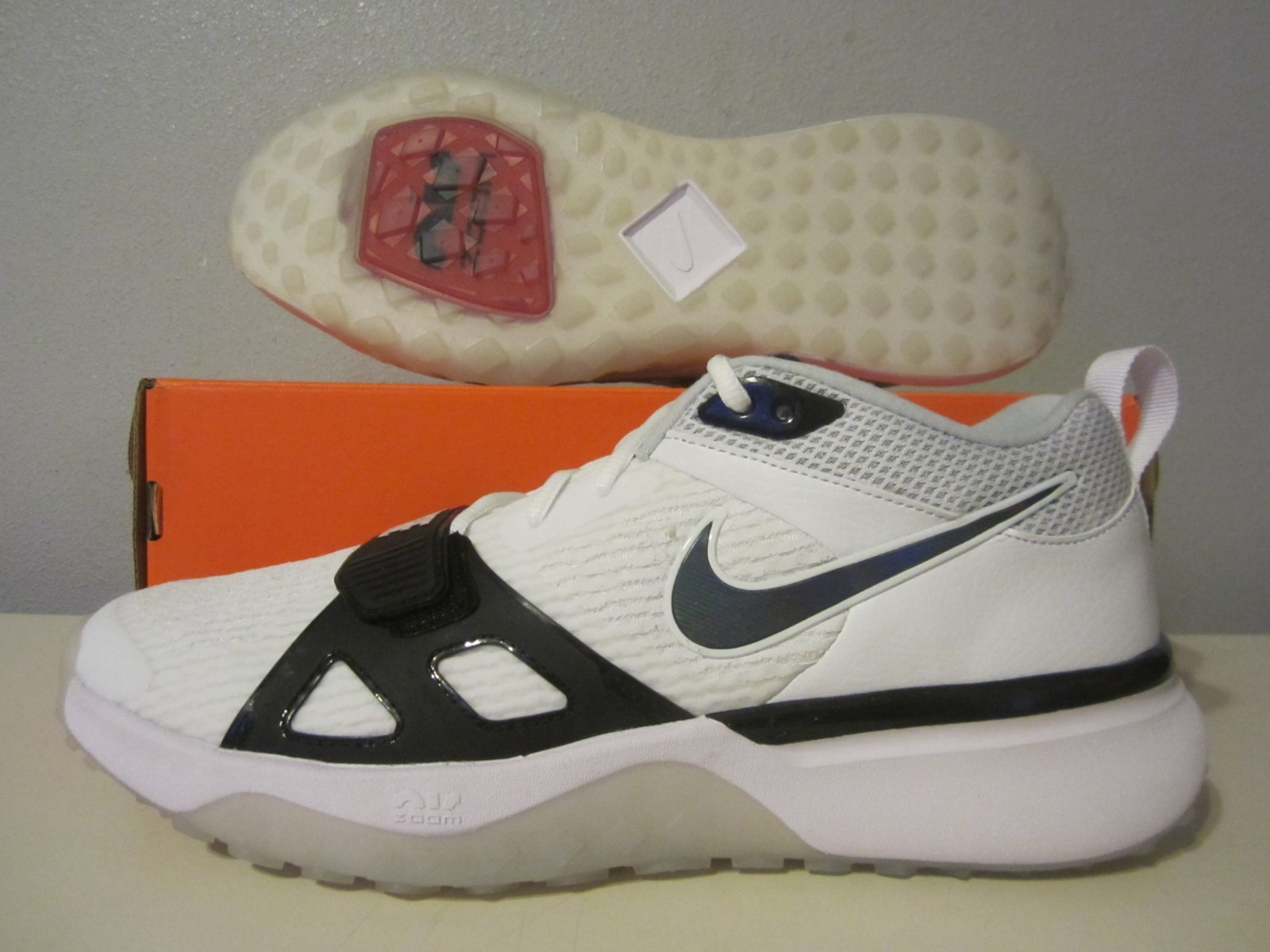 (DZ0503 103) NIB Nike Air Zoom Diamond Elite Turf white/black sz 12 Mens $120