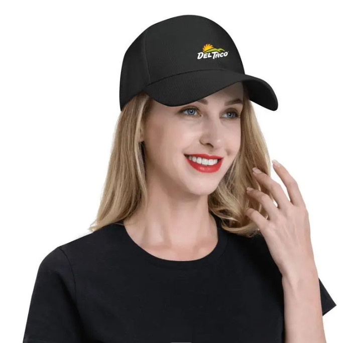 Del Taco Black Baseball Cap Hat Mexican Fast Food Printed One Size Fits All New