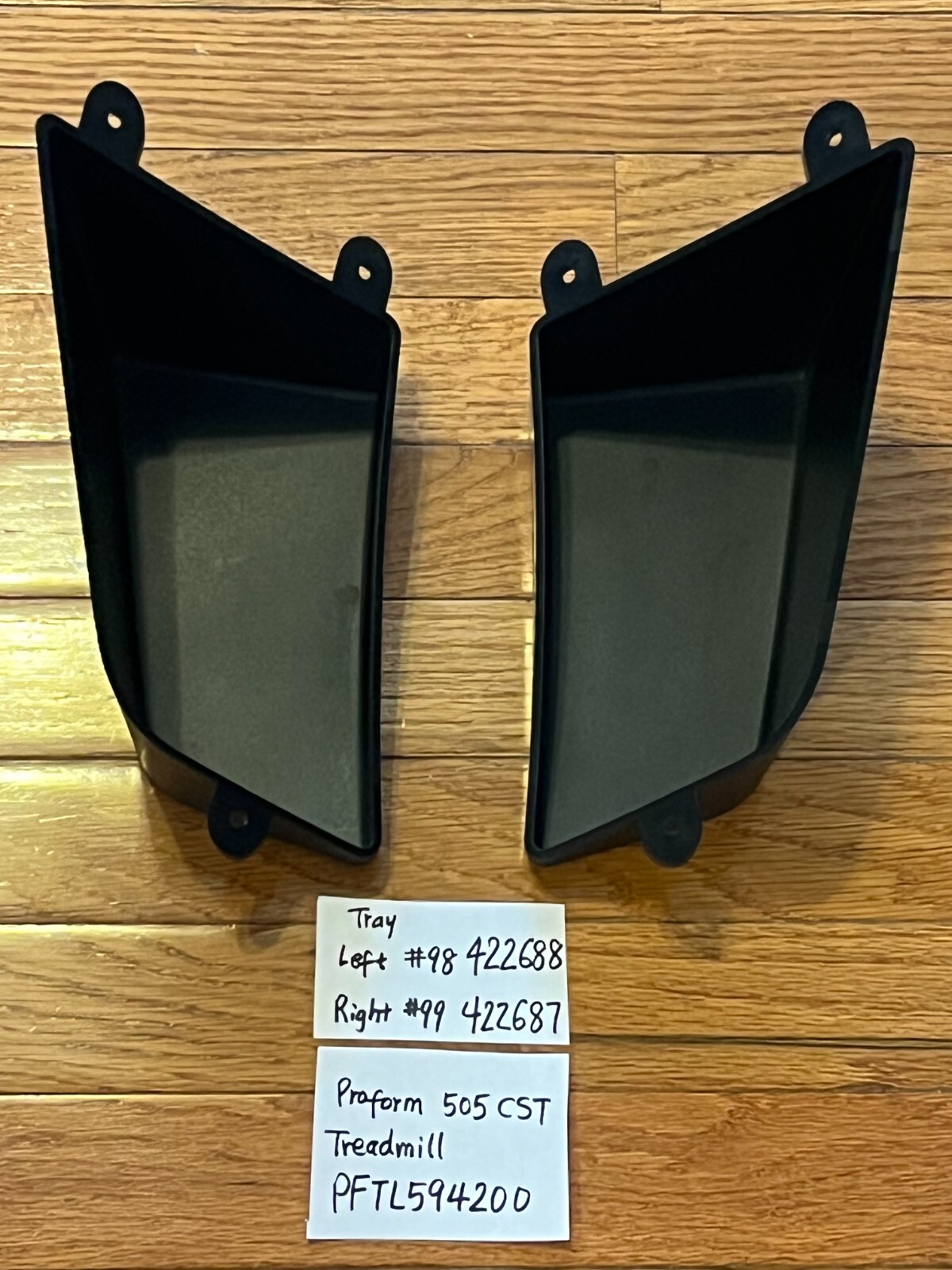 Trays 422688 L & 422687 R for ProForm 505 CST Model PFTL59420.0 Treadmill #98/99