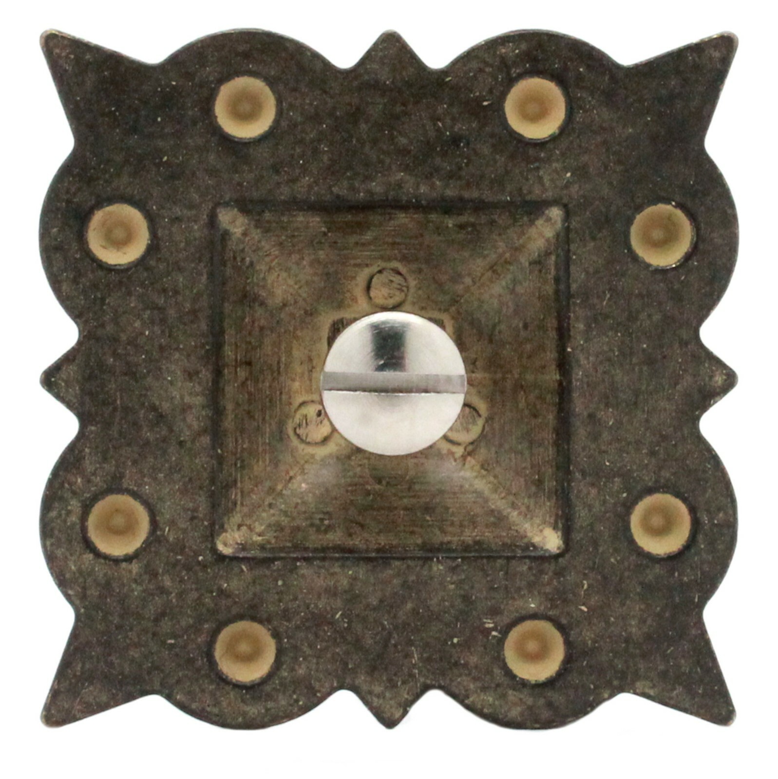 Berry Square Concho 1.5" Screw Back Rustic Gold 2323-32