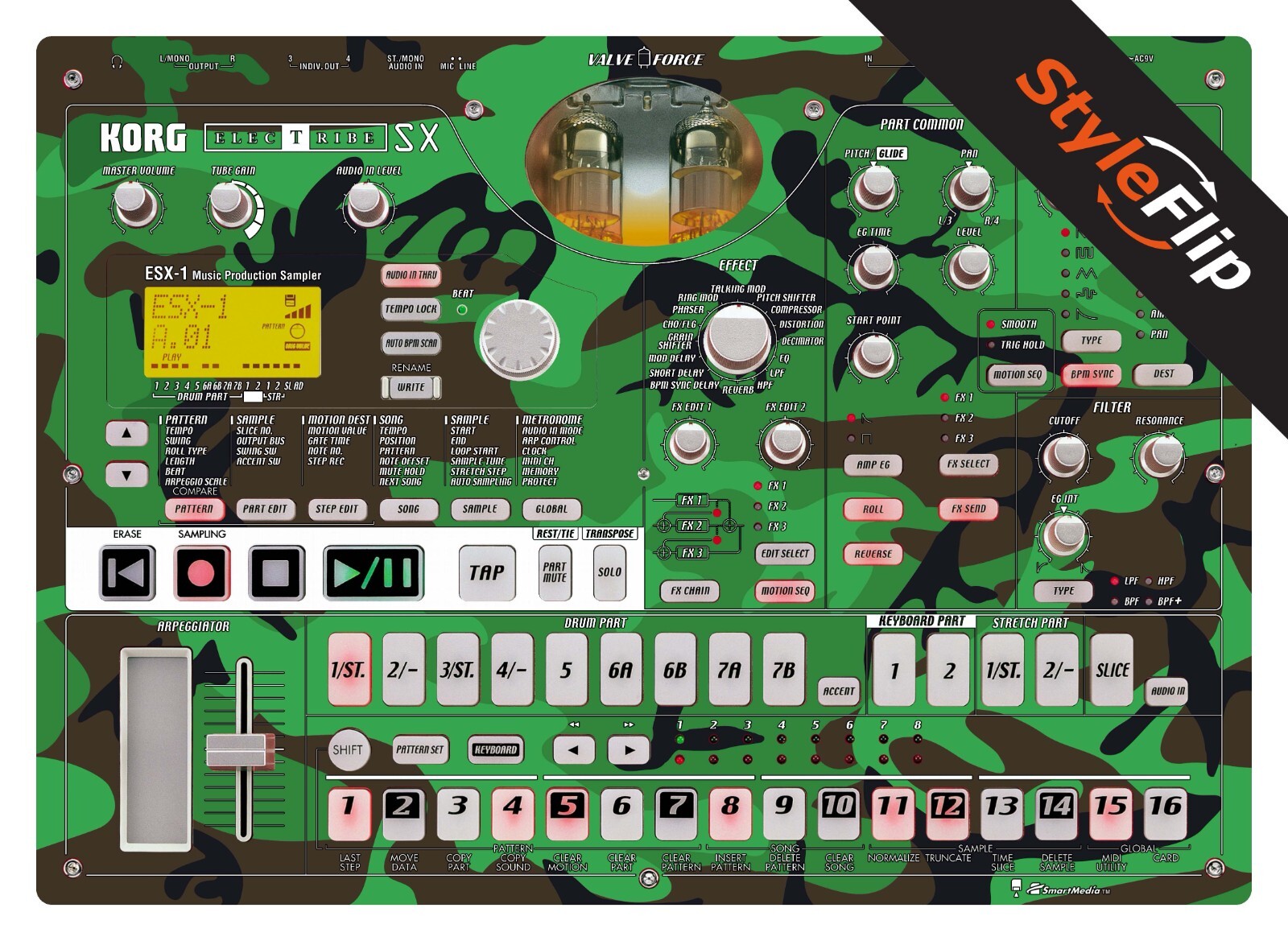 Korg Electribe SX ESX-1 Skin | Camo Green | Protective Decal | StyleFlip Skins