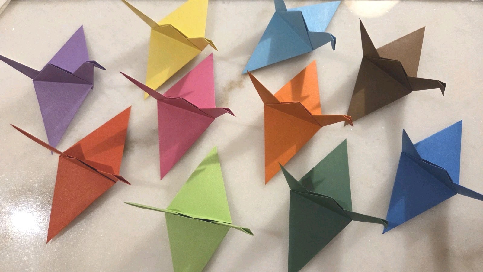 **1000** Mixed 10 Solid Colors 6" x 6" Handmade Wedding Paper Origami Cranes