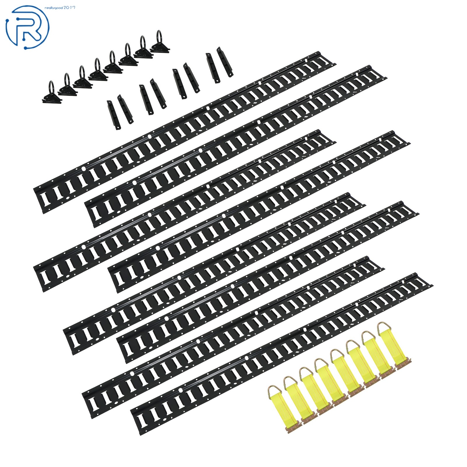 High Quality E Track Tie Down Rail Kit 5' 32 Pcs For Trailers Black Powder Coate