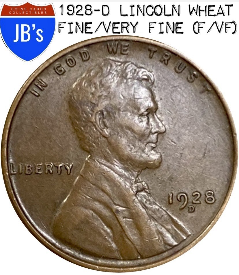 1928-D Lincoln Wheat Cent Penny 1c - FINE/VERY FINE (F/VF)