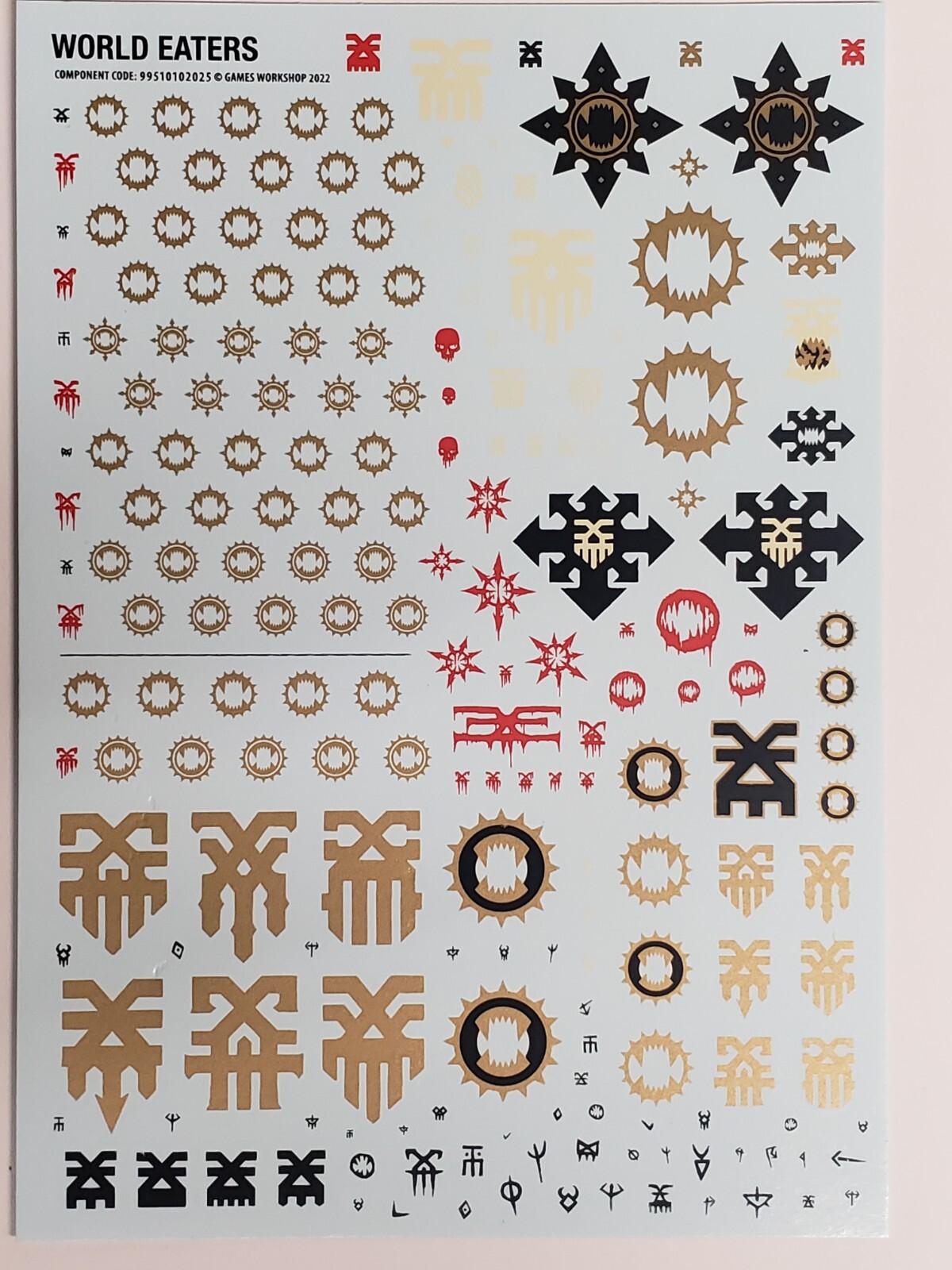 World Eaters Transfer Sheet, Decals, Khorne Berzerkers, Jakhals, CSM, GW, 40k