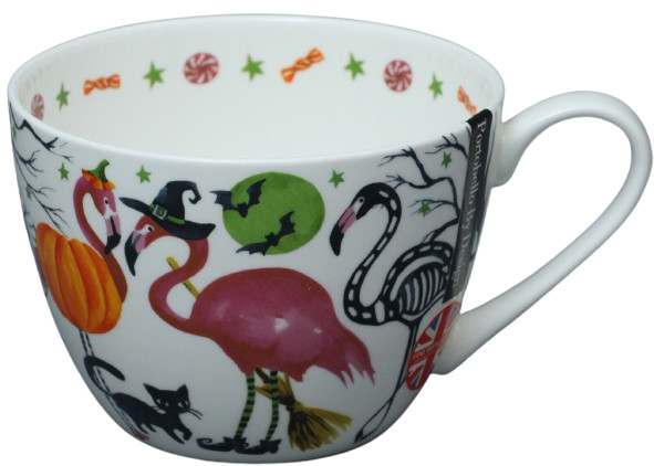 English PORTOBELLO BY DESIGN Bone China Halloween Flamingo Bird Coffee Mug Cup