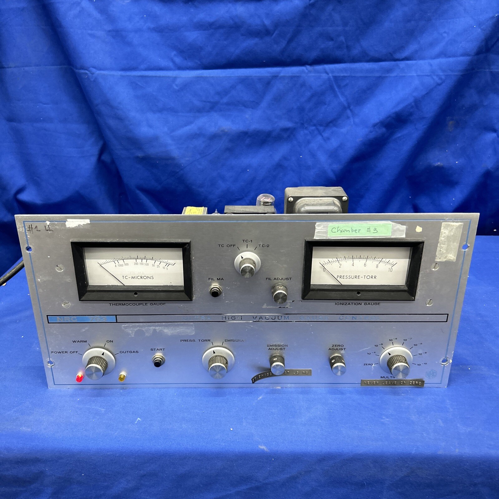 NRC 763 Ultra High Vacuum Gauge Control Rack mount tube operated untested