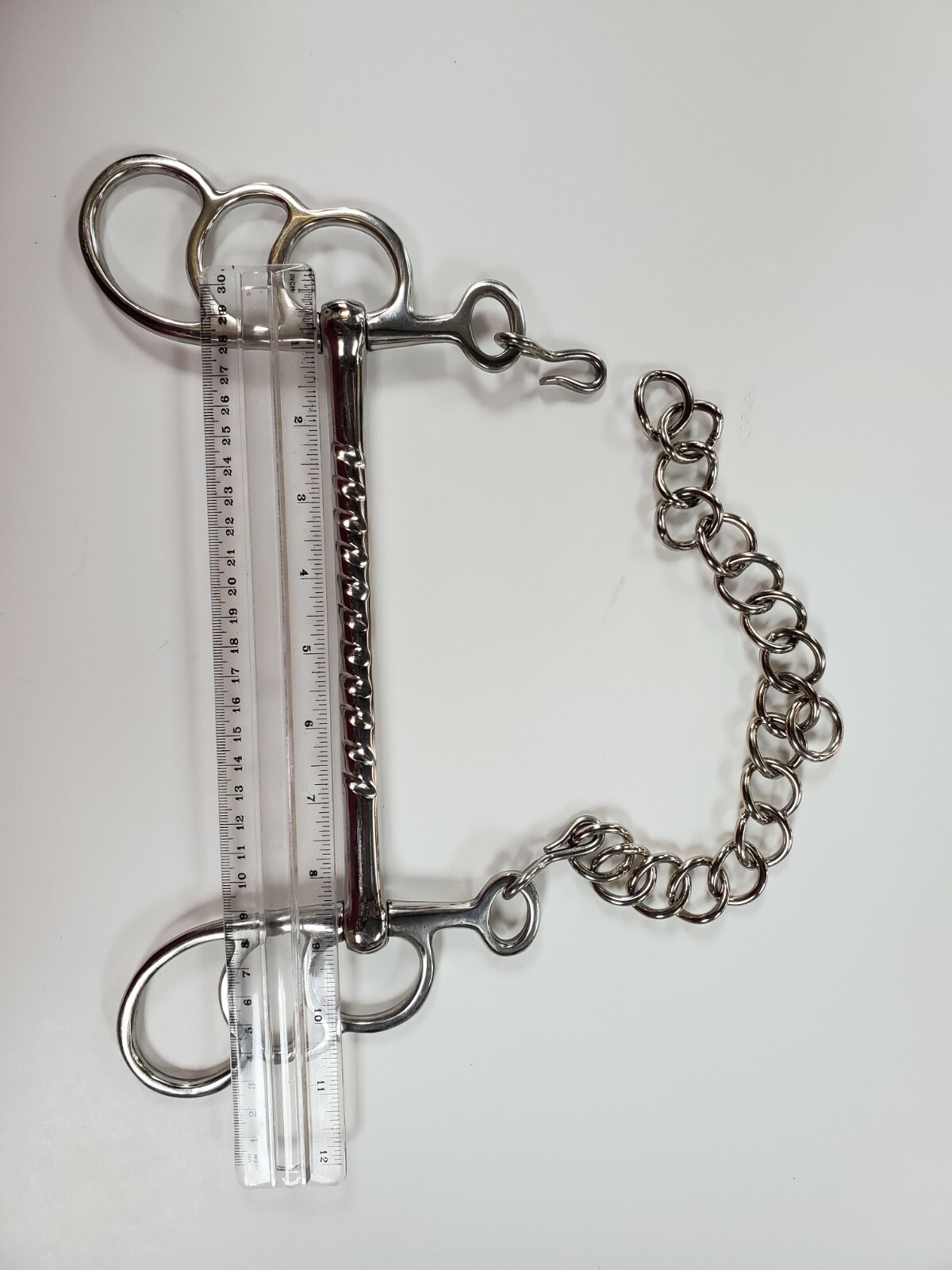 Draft horse stainless straight mouth  7.5" butterfly bit for driving and riding