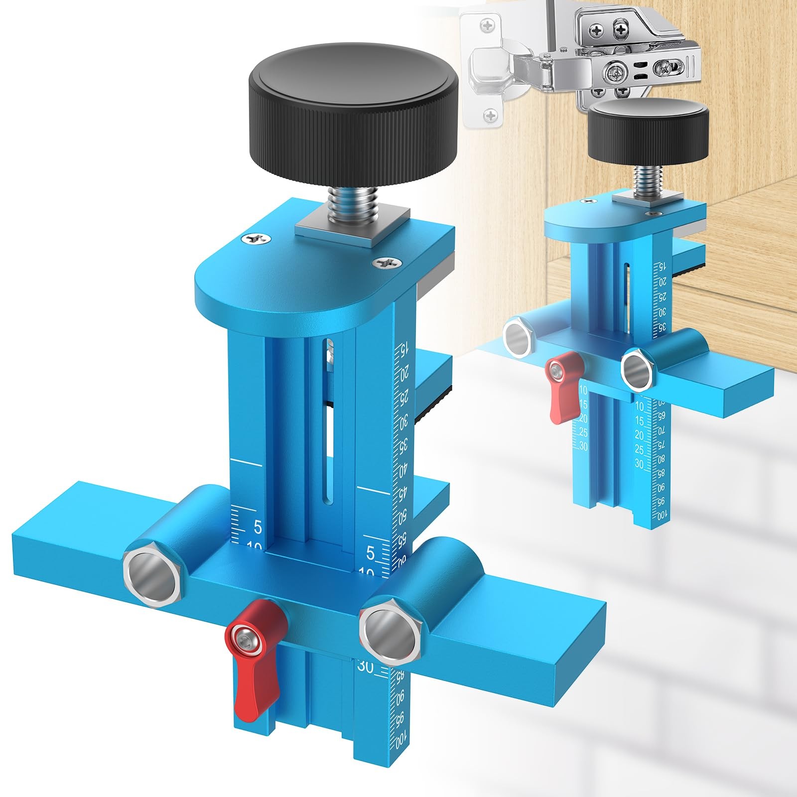 Cabinet Door Mounting Jig 3 In 1 Adjustable Length Aluminum Alloy Clear Mark