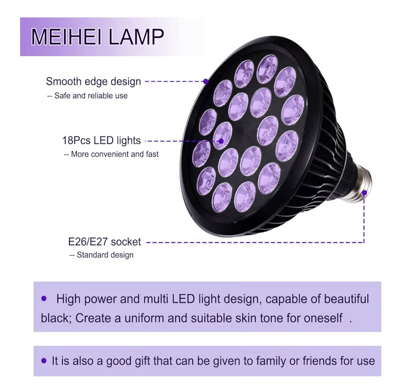 18 LED Therapy Light Lamp Adjustable Stand Home Wellness