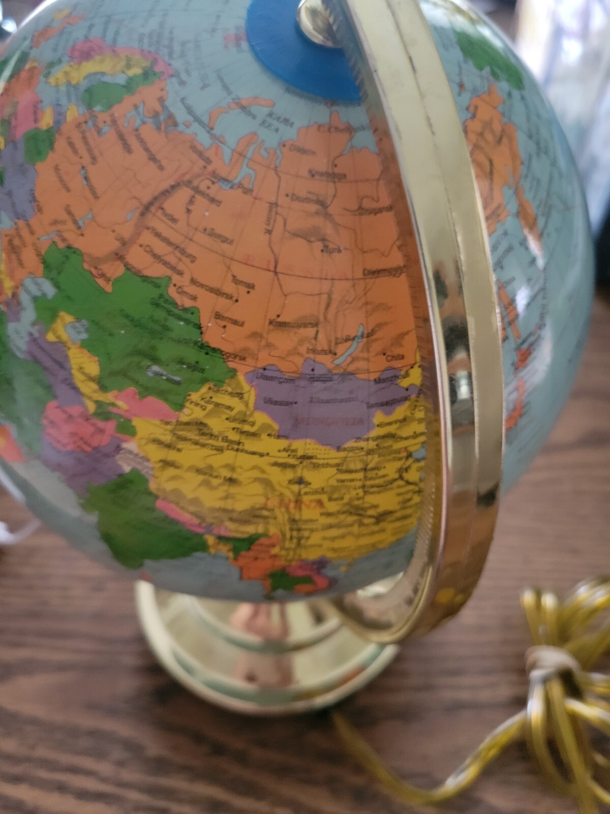 VTG WORLD GLOBE Home decor lamp ART design 90s GC