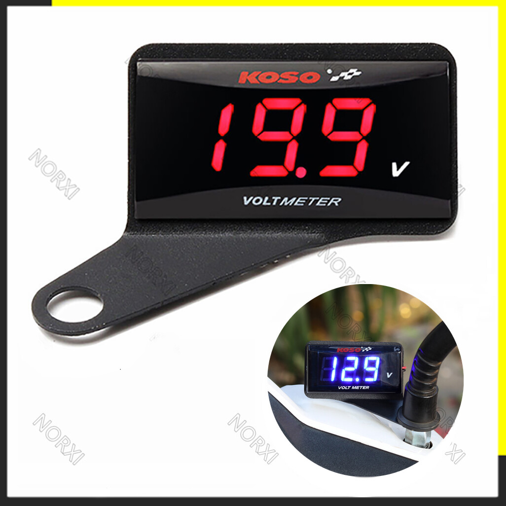 for Motorcycle KOSO Voltmeter 12V Digital LED Display Voltage Gauge Universal