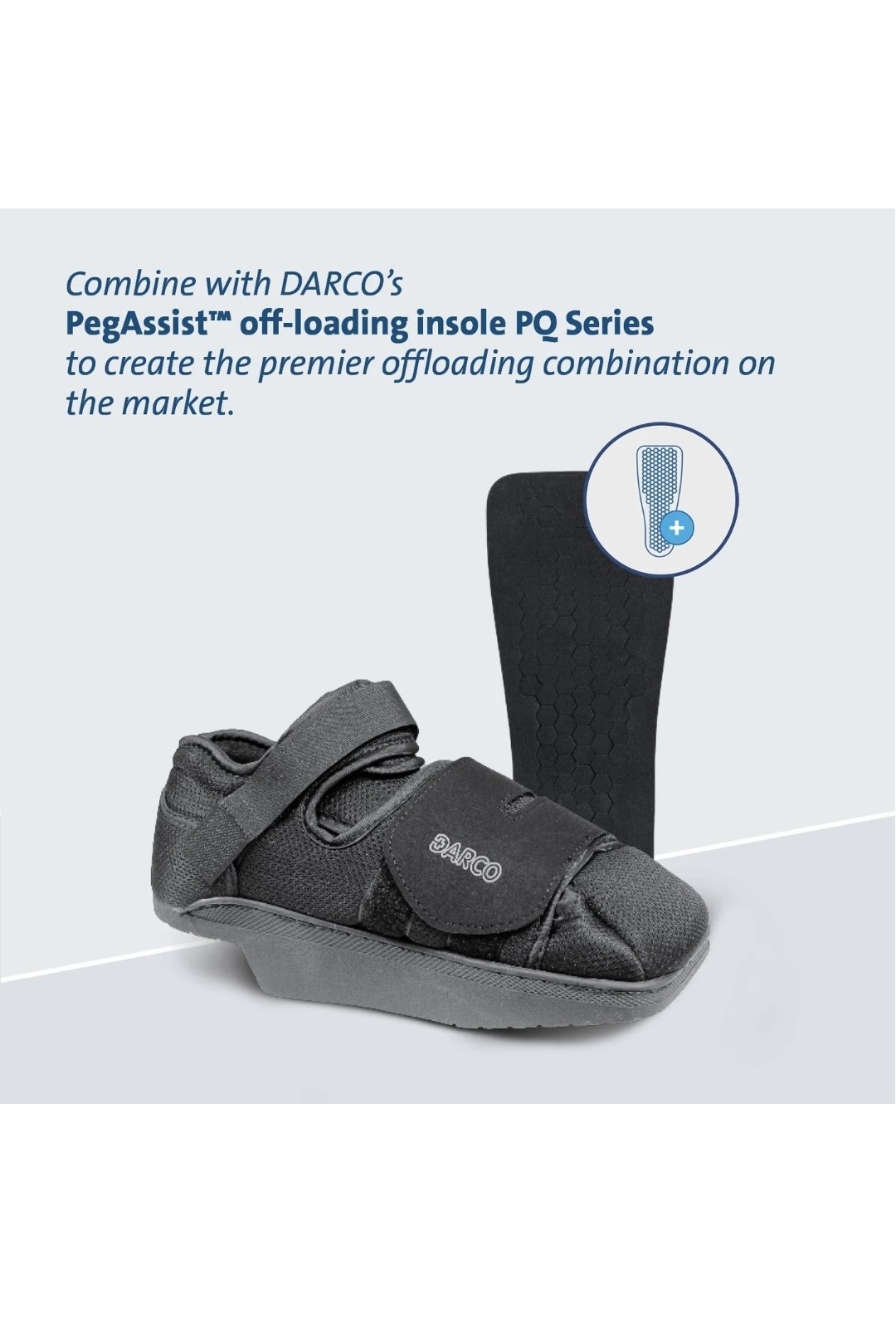 DARCO HeelWedge Healing Off-Loading Shoe Black Post-Op Square Toe New - Large
