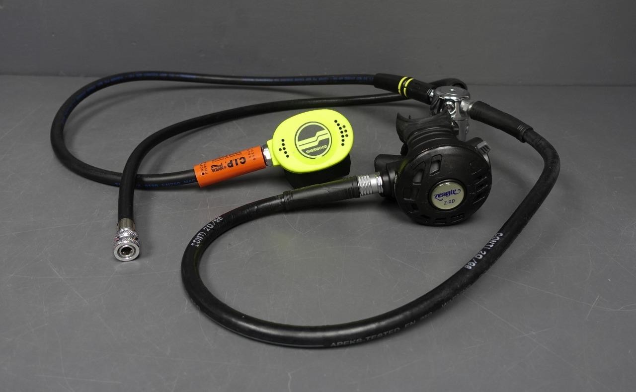 Zeagle Z-RD & Sherwood 1st & 2nd Stage Regulator Scuba Octopus w/ Bag