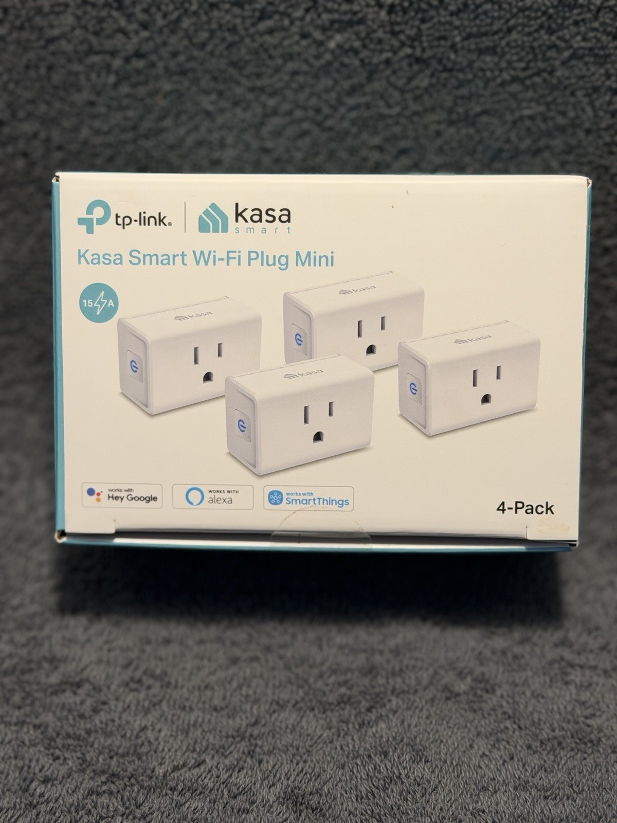 Kasa Smart Plug Mini 15A, Smart Home Wi-Fi Outlet, 4-Pack (EP10P4)