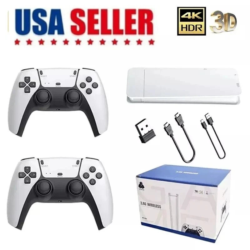 128G HDMI TV Video Game Stick M15 4K Gaming Console Gamepad 2 Pack Controller