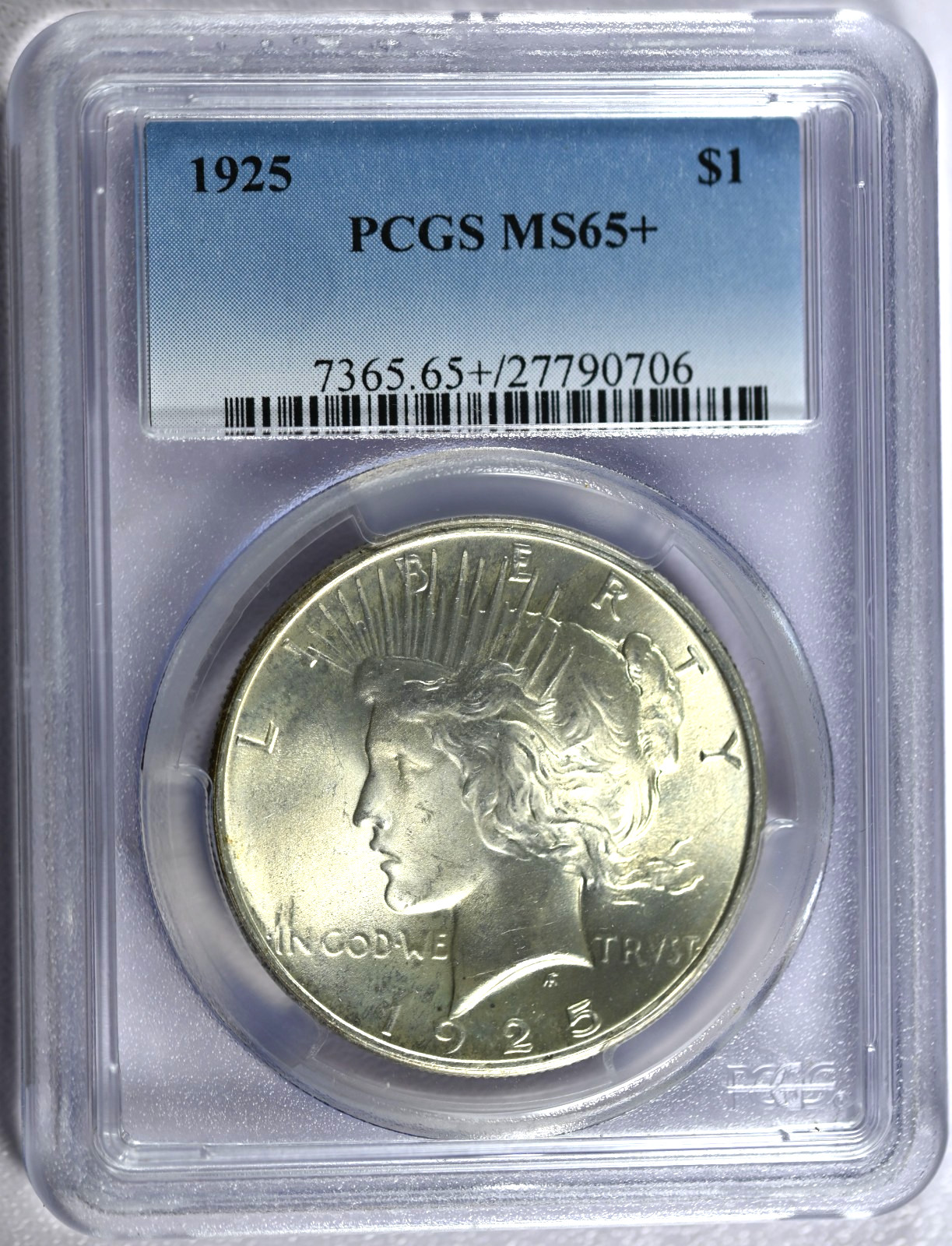 1925 PCGS MS65+ Peace Silver Dollar