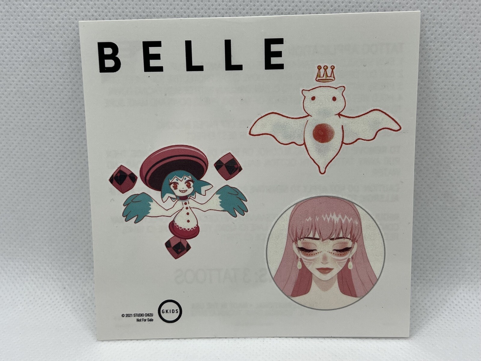 SDCC 2022 EXCLUSIVE Belle Promo Mamoru Hosoda Gkids Temporary Tattoos Sheet
