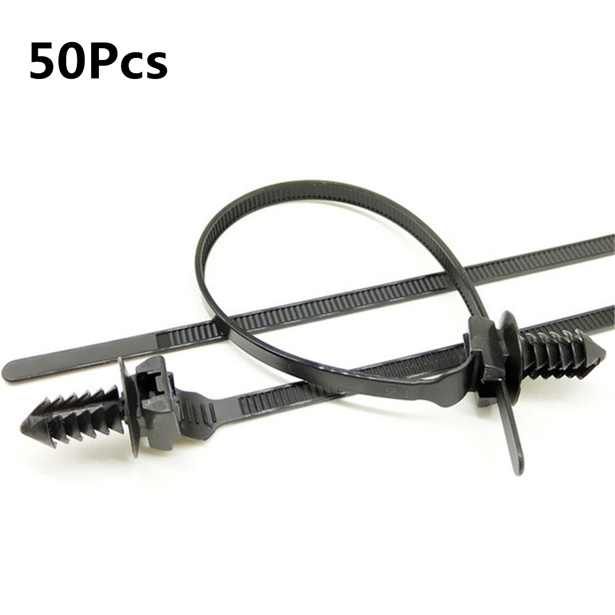 Car Push Mount Zip Ties Nylon Tie Wraps Clip Pipe Cable Fasteners Bundle Kit