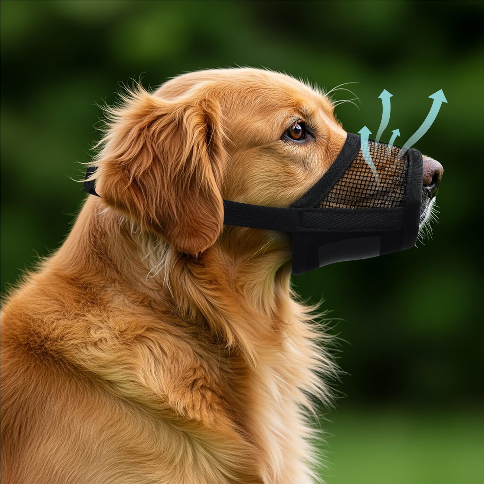 Extra Large Dog Muzzle Air Mesh Biting Barking Chewing Prevent Adjustable