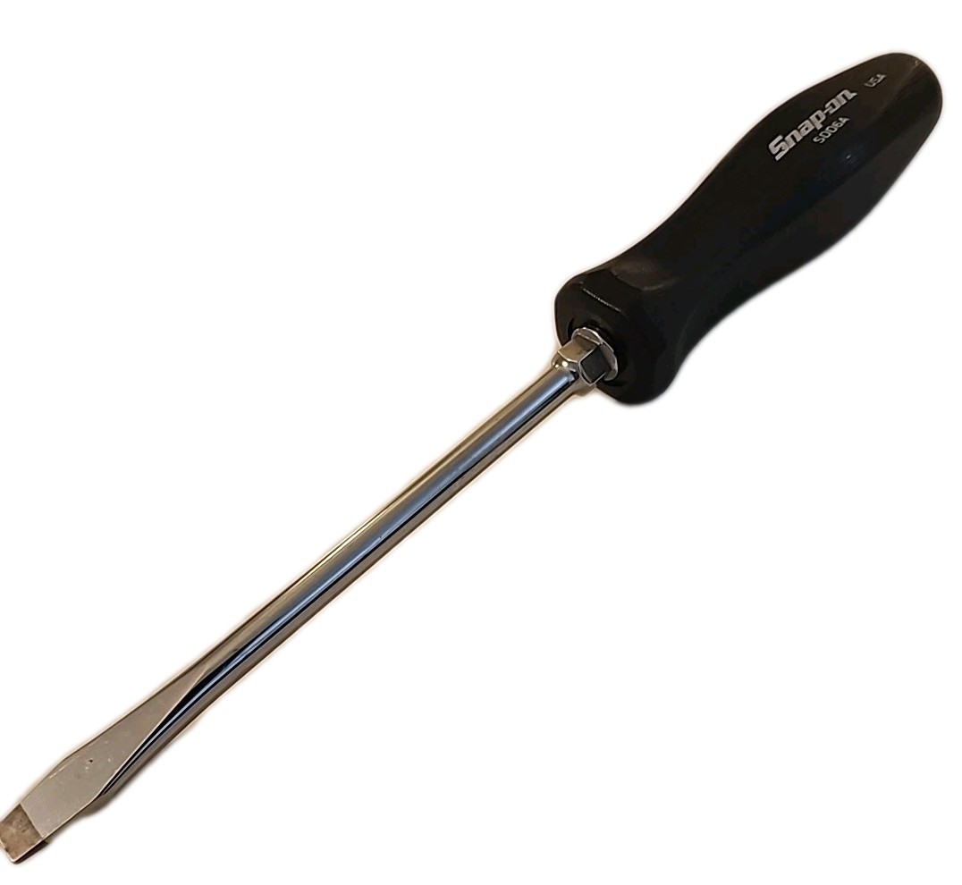 Snap-on Tools USA BLACK Hard Handle Flat-Head Screwdriver SDD6A Slotted USA New