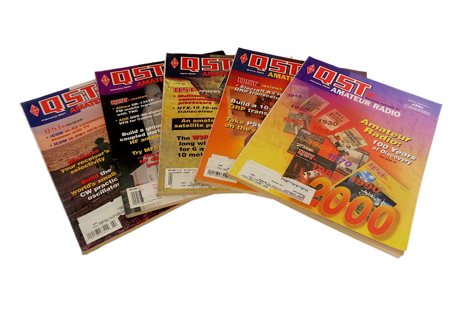 QST Amateur Radio Magazines 2000-2001 Lot of 5