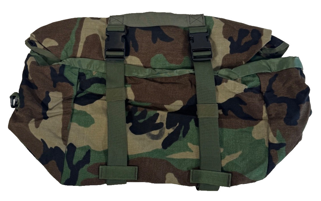New NOS USGI Military MOLLE II Sleep System Carrier Bag Woodland Camo