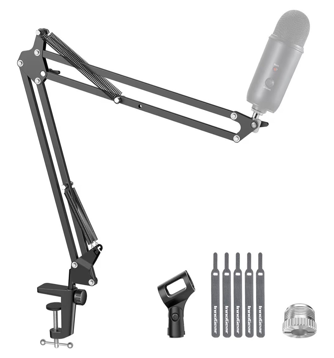 InnoGear Boom Arm Microphone Stand for Podcast, Gaming  Black New