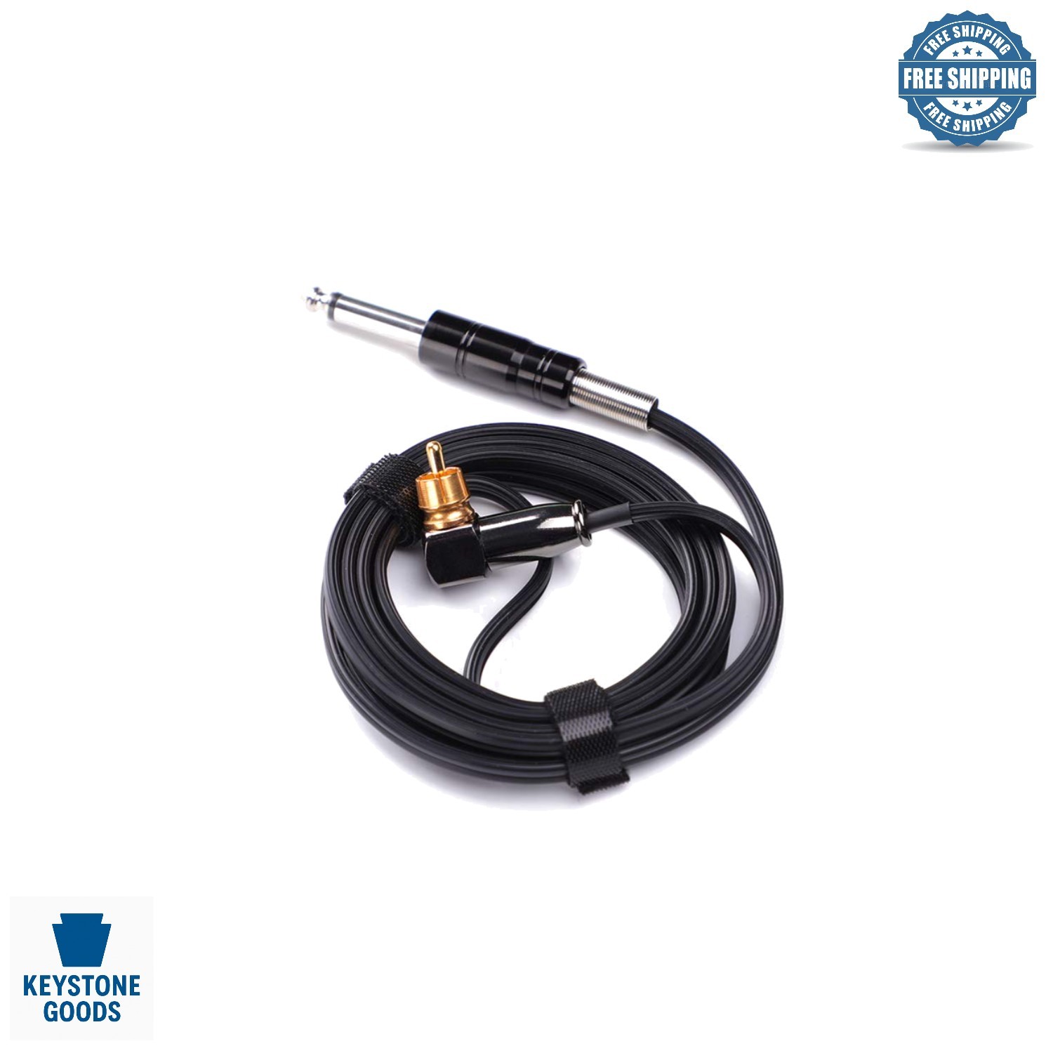 Black RCA Power Cord for Rotary Tattoo Pen Machines