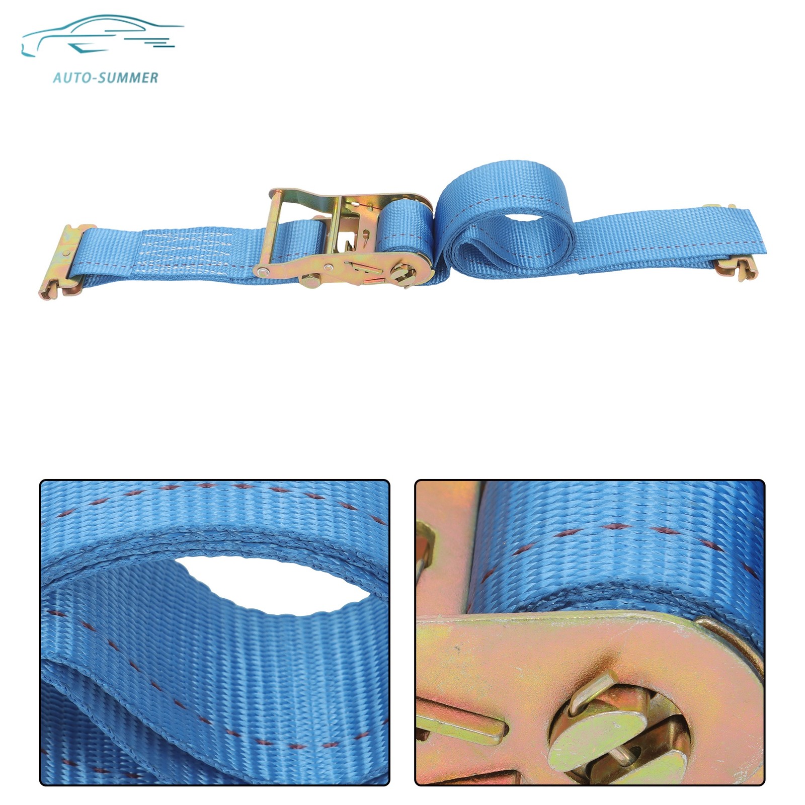 Durable E Track Wheel Chock System 8'Ratchet Tie Down Straps Secure Cargo 2 Pack