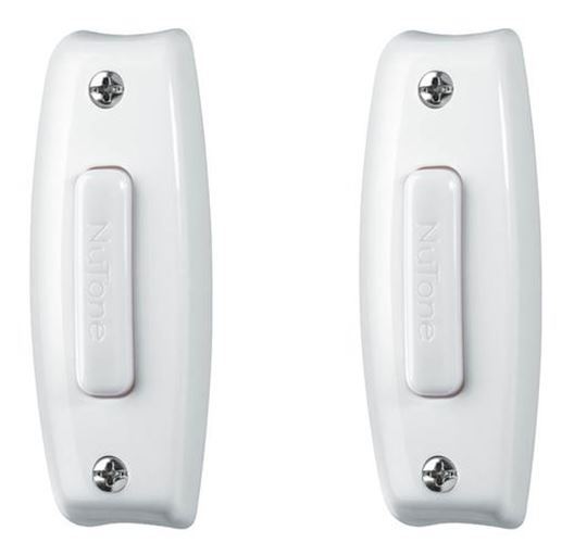 2 Broan Nutone PB7LWH White Wired Lighted Push Buttons for Door Bell Chimes
