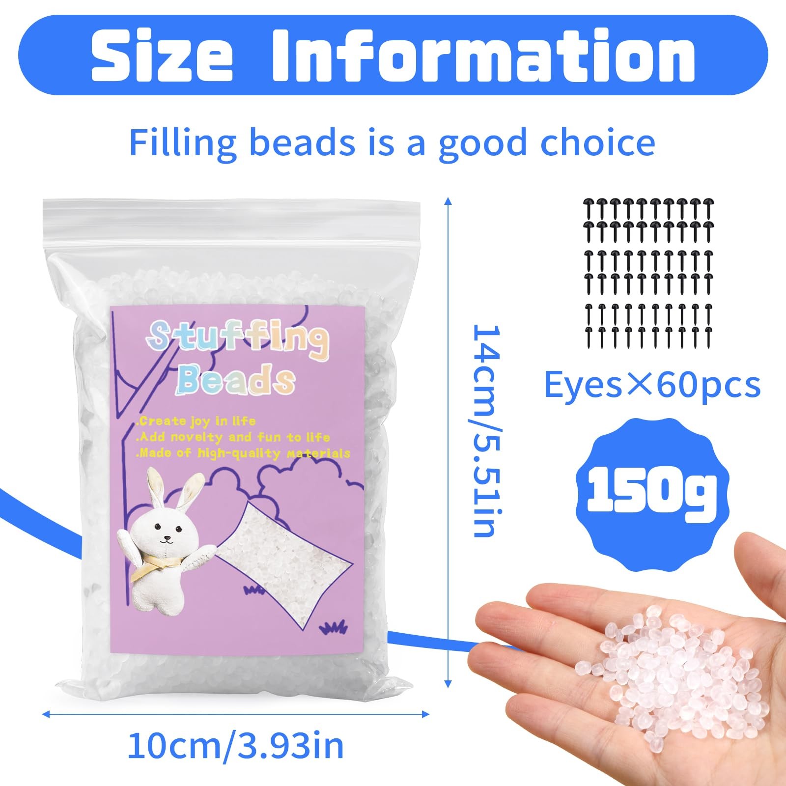 Premium Plastic Weighted Stuffing Beads for Stuffed Animals DIY Crafts