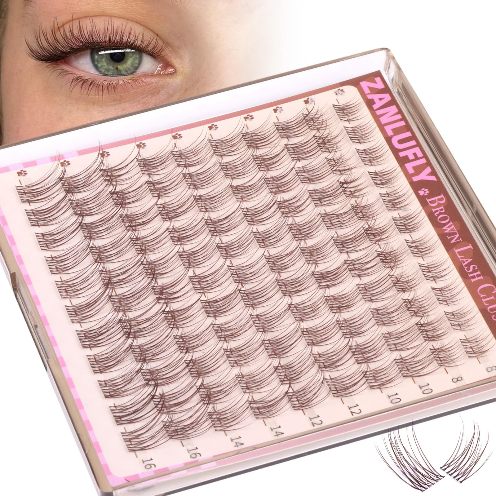 Brown Lash Clusters Natural Eyelash 1 count (Pack of 1), brown