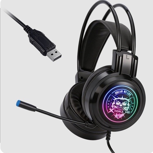 Xtrike Me 7.1 Surround Sound Gaming Headset Backlight Wired USB Black GH-516