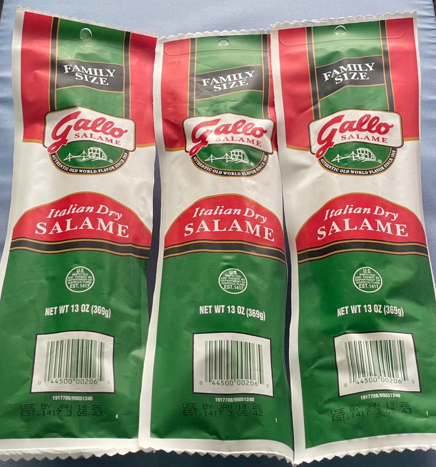 3 GALLO ITALIAN DRY SALAME Family Size Salami 13 oz each x 3 FRESHEST 6/30/2026