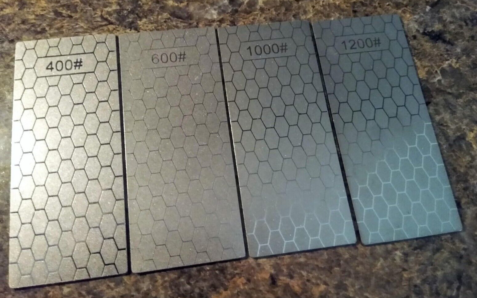 4 Piece Diamond Sharpening Stone Set Honeycomb Surface Whetstone with Non-Slip