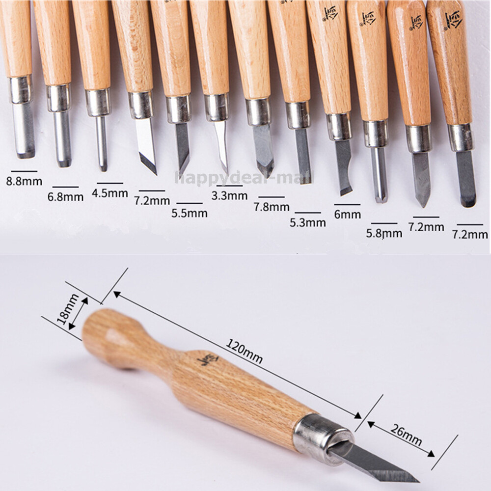 Wood Carving Tools Set of 12 Chisels Wood Knives Woodworking Gouges Tools
