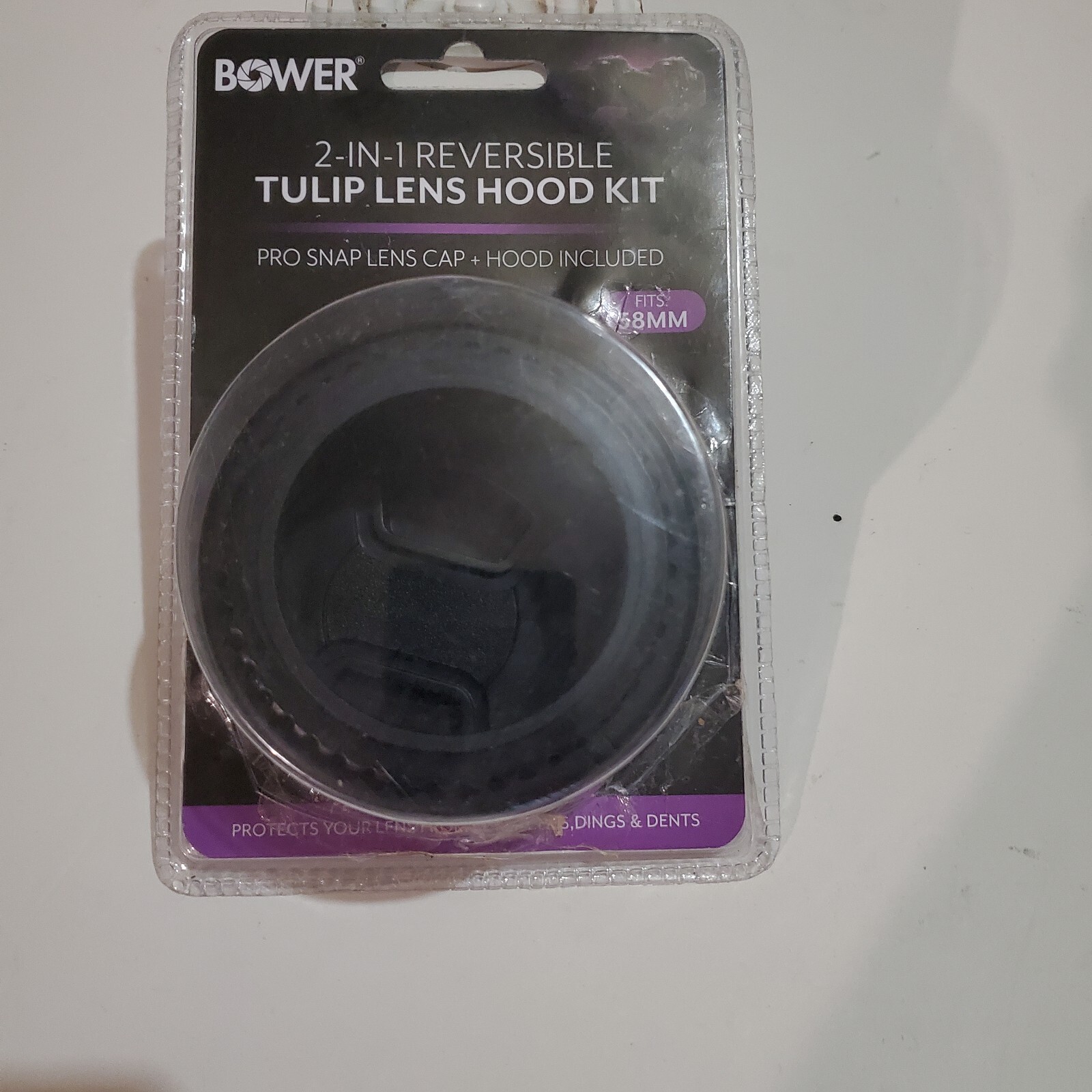 BOWER 2-IN-1 Reversible Tulip Lens Hood Kit 58MM - NEW HV58