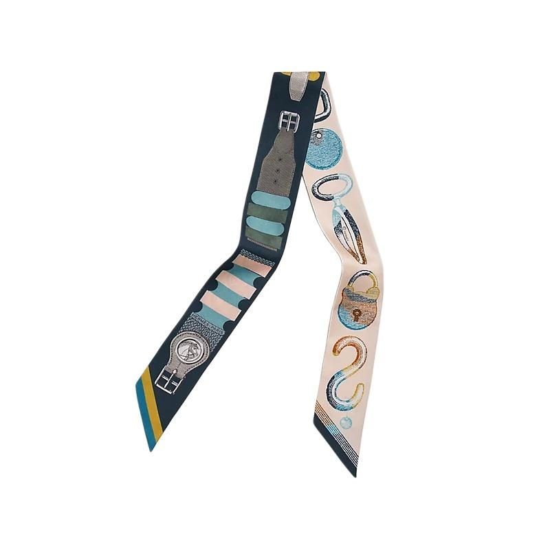 Hermes Fortique de Bride Block Twilly Silk Women's Scarf H064288S 03 155333116